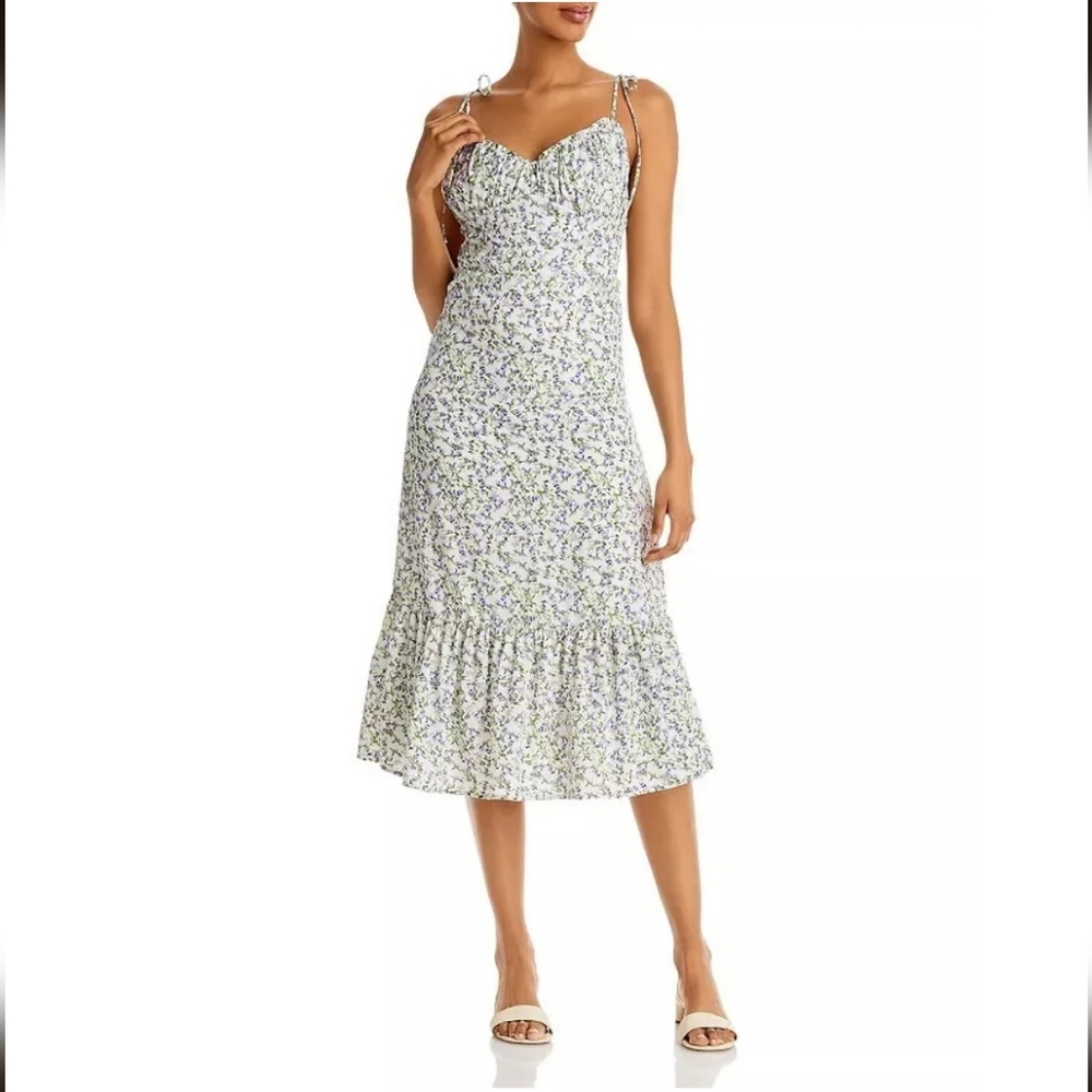 ❌ SOLD QUA Floral Midi Ruffled Dress